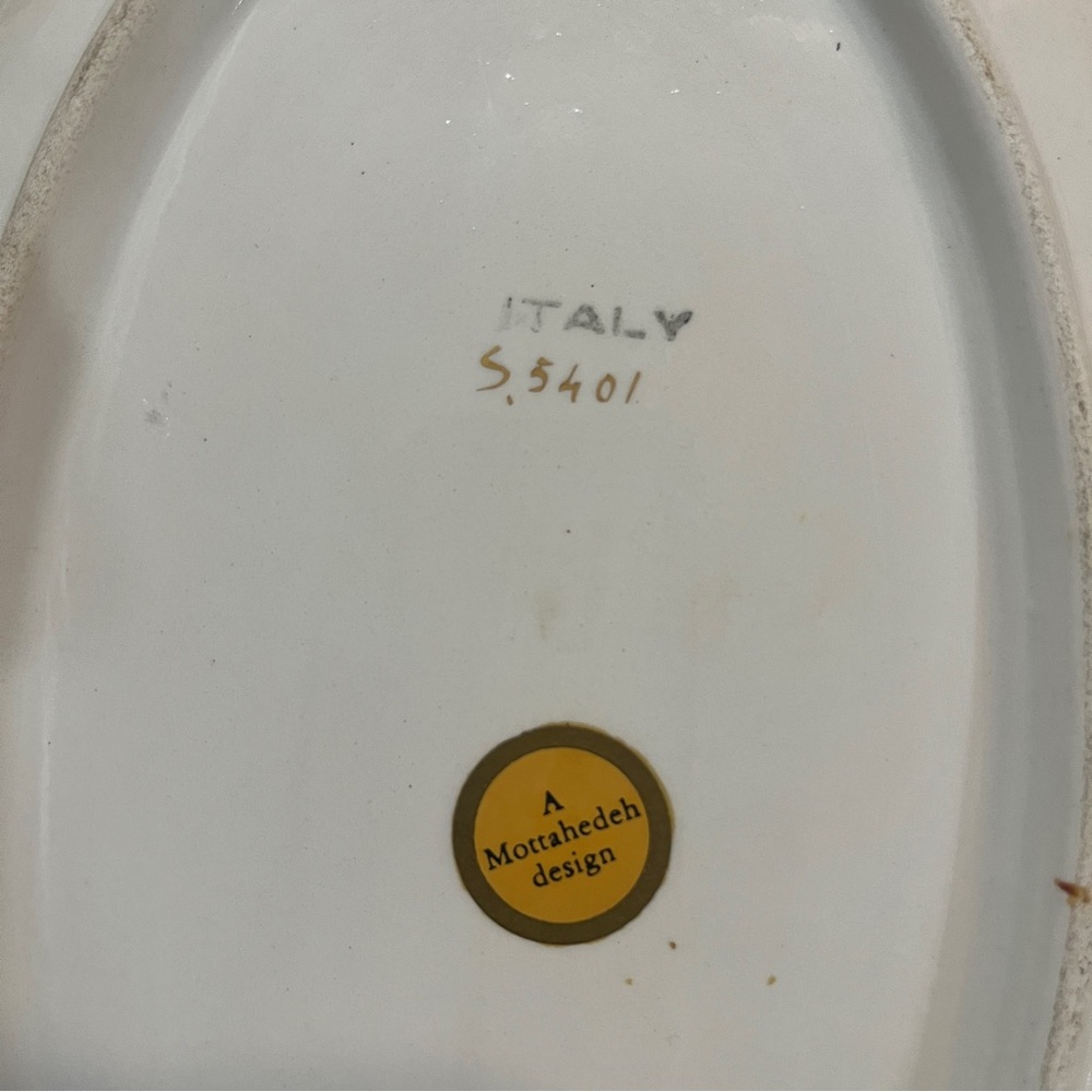 VTG Vintage Mottahedeh Designs Oval Plates - Gold Trim S.5401 Set of 2 - Picture 16 of 16